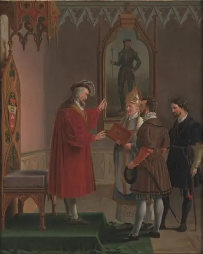 Adolf, Duke of Schleswig-Holstein, Declines the Offer to Accede to the Danish Throne. Copy after C. W. Eckersberg, by Unknown