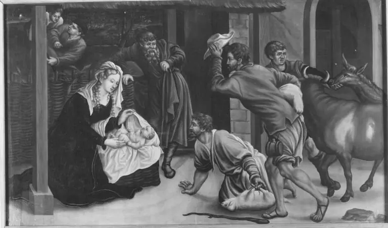 Adoration of the sheperds (Verso: Angel of the Annunciation), by Unknown