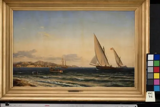 Aften ved Middelhavet. I baggrunden Marseille og øen If, by Unknown