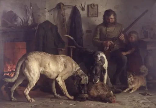After the Boar Hunt, by Unknown