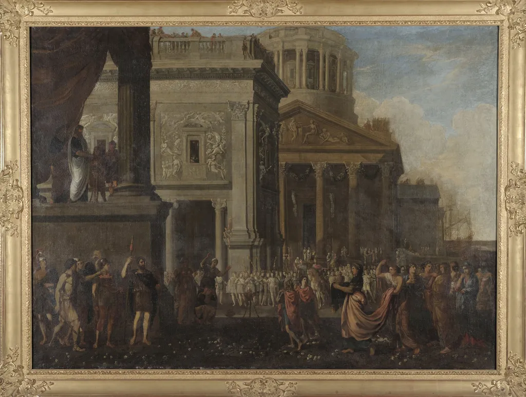 Agrippina with the ashes of Germanicus, by Unknown, oil