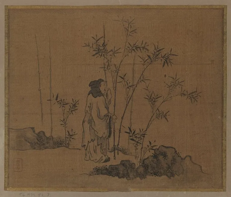 Album Leaf Painting: Scholar and Bamboo, by Unknown, ink, 1750