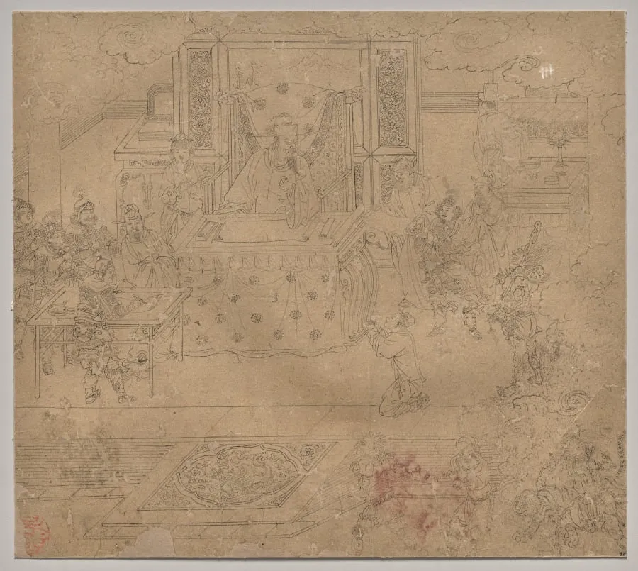 Album of Daoist and Buddhist Themes: Kings of Hells: Leaf 30, by Unknown, unspecified, 1204