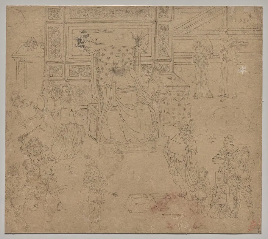 Album of Daoist and Buddhist Themes: Kings of Hells: Leaf 34, by Unknown, unspecified, 1204