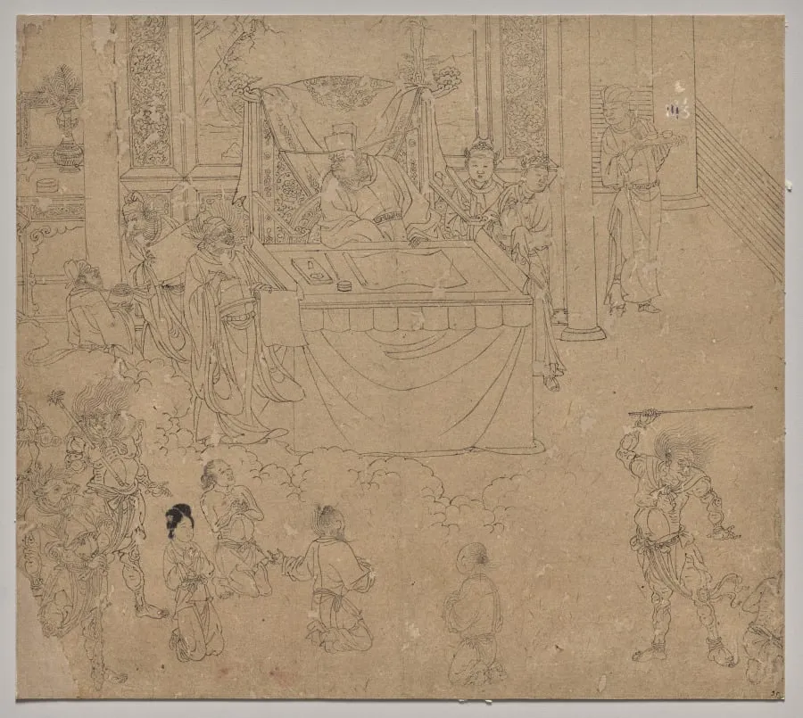 Album of Daoist and Buddhist Themes: Kings of Hells: Leaf 35, by Unknown, unspecified, 1204
