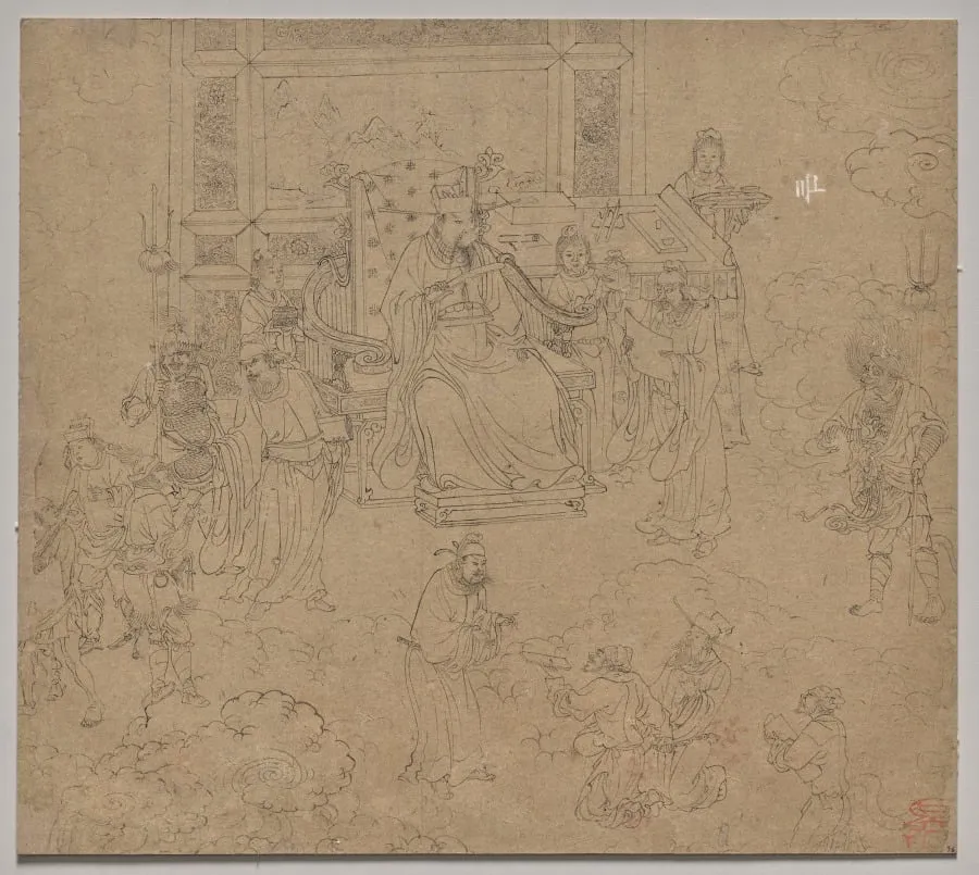 Album of Daoist and Buddhist Themes: Kings of Hells: Leaf 36, by Unknown, unspecified, 1204