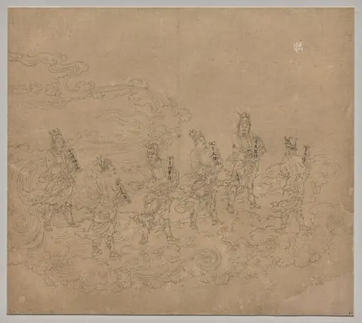 Album of Daoist and Buddhist Themes: Procession of Daoist Deities: Leaf 24, by Unknown