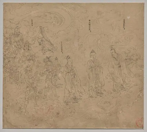 Album of Daoist and Buddhist Themes: Procession of Daoist Deities: Leaf 20, by Unknown