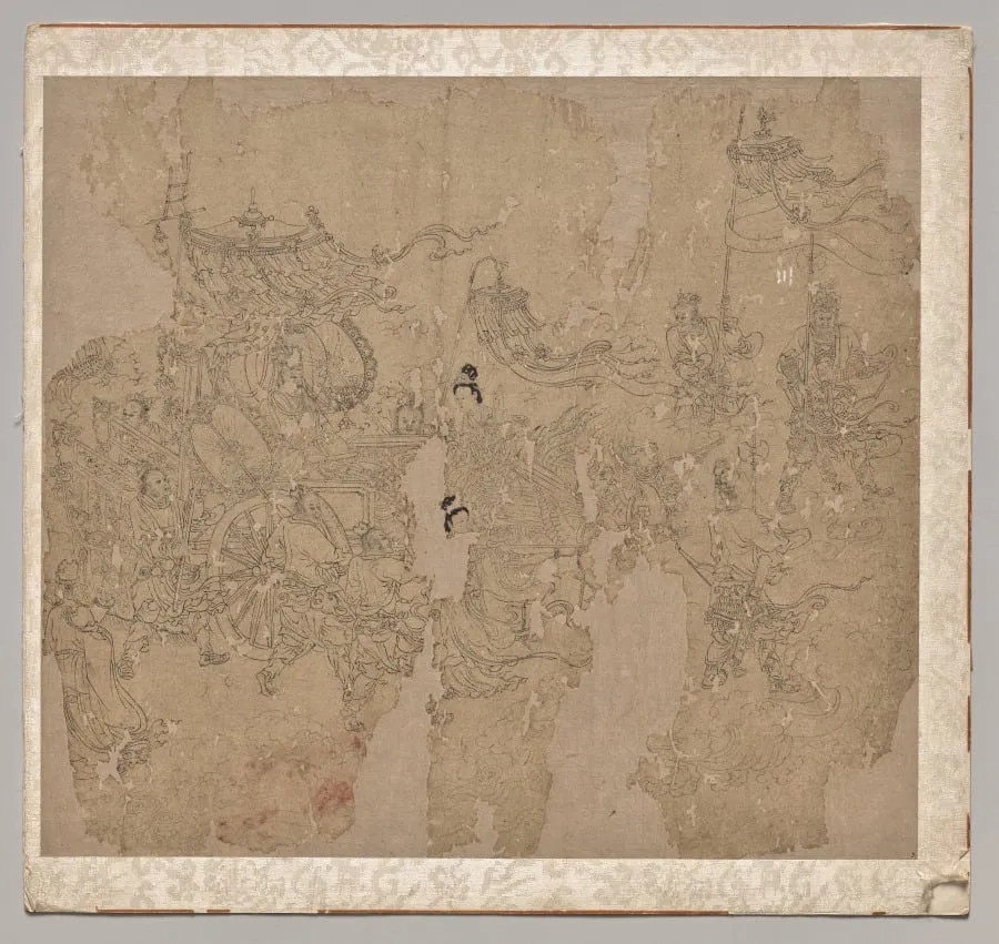 Album of Daoist and Buddhist Themes: Procession of Daoist Deities: Leaf 3, by Unknown, unspecified, 1204
