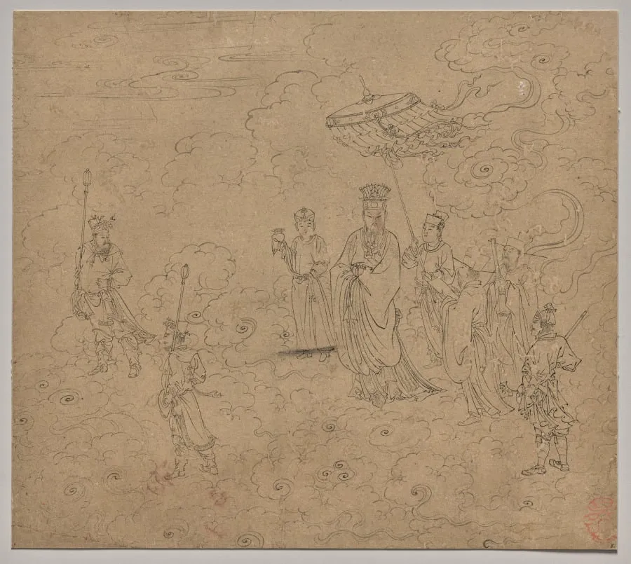 Album of Daoist and Buddhist Themes: Procession of Daoist Deities: Leaf 8, by Unknown, unspecified, 1204