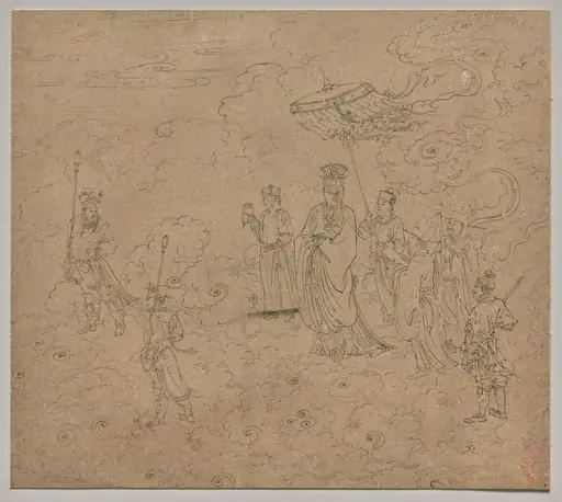 Album of Daoist and Buddhist Themes: Procession of Daoist Deities: Leaf 8, by Unknown