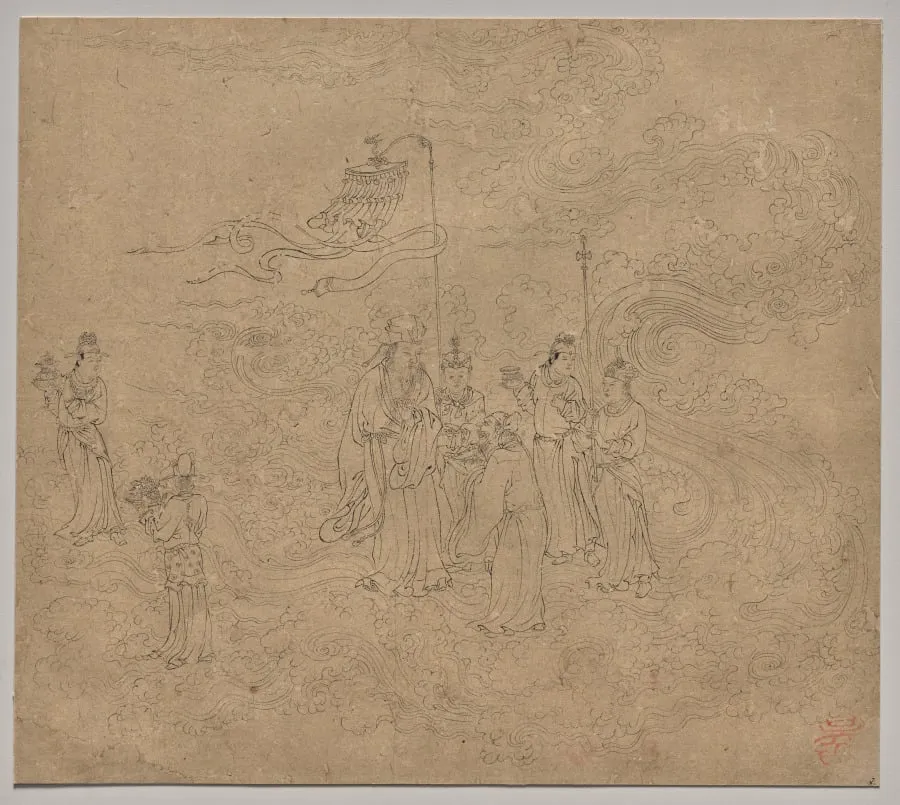 Album of Daoist and Buddhist Themes: Procession of Daoist Deities: Leaf 7, by Unknown, unspecified, 1204