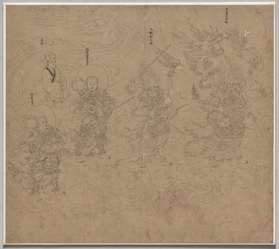 Album of Daoist and Buddhist Themes: Procession of Daoist Deities: Leaf 11, by Unknown, unspecified, 1204