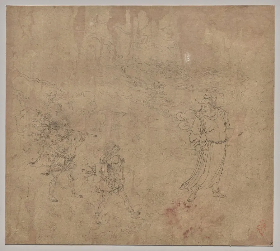 Album of Daoist and Buddhist Themes: Procession of Daoist Deities: Leaf 18, by Unknown, unspecified, 1204