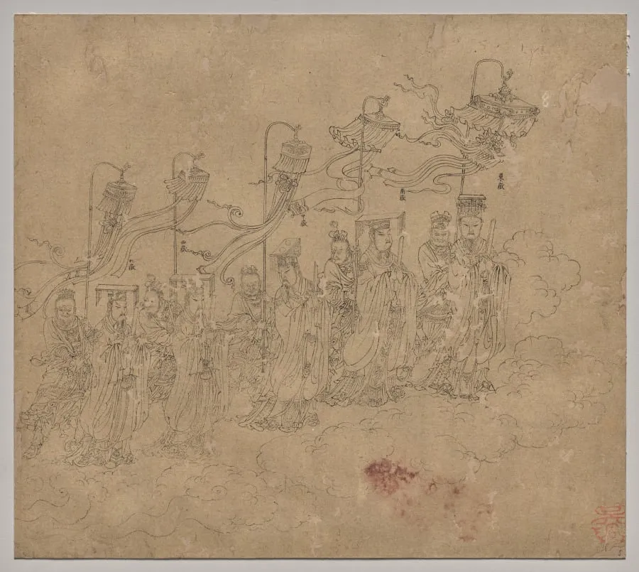 Album of Daoist and Buddhist Themes: Procession of Daoist Deities: Leaf 5, by Unknown, unspecified, 1204
