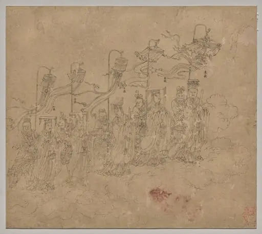 Album of Daoist and Buddhist Themes: Procession of Daoist Deities: Leaf 5, by Unknown