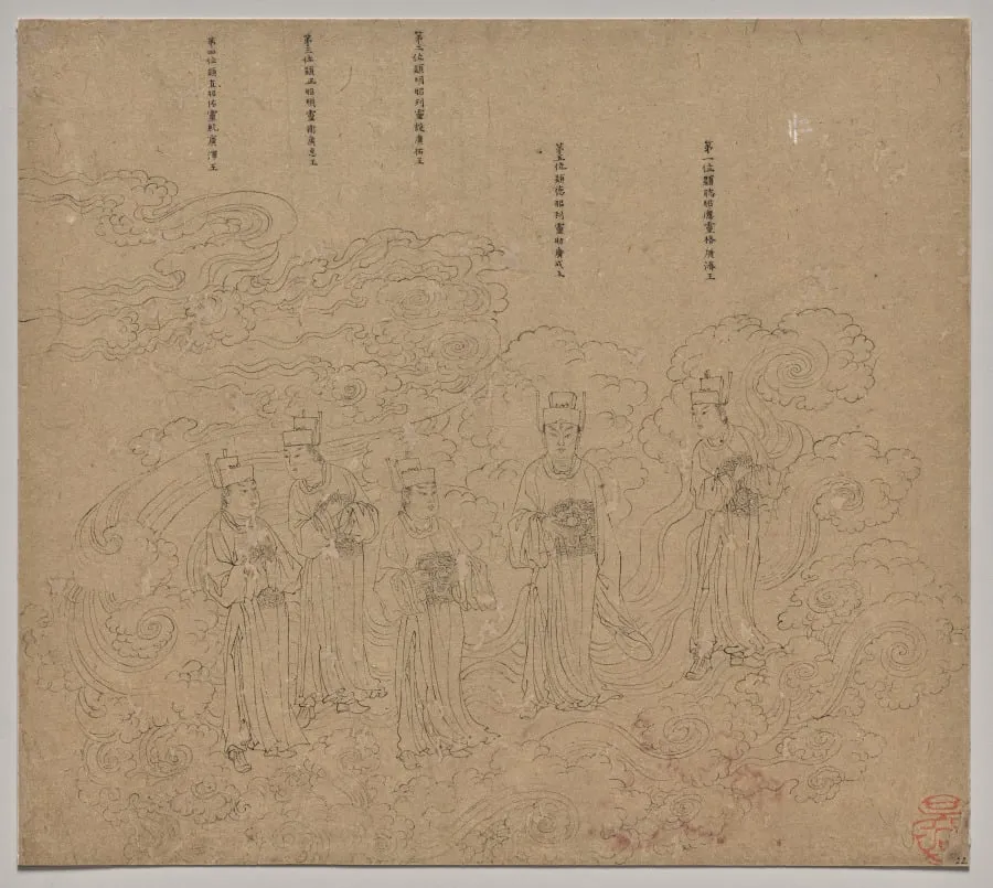 Album of Daoist and Buddhist Themes: Procession of Daoist Deities: Leaf 22, by Unknown, unspecified, 1204
