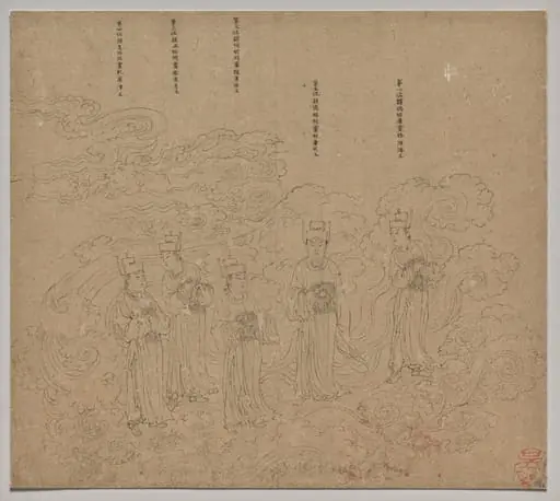 Album of Daoist and Buddhist Themes: Procession of Daoist Deities: Leaf 22, by Unknown