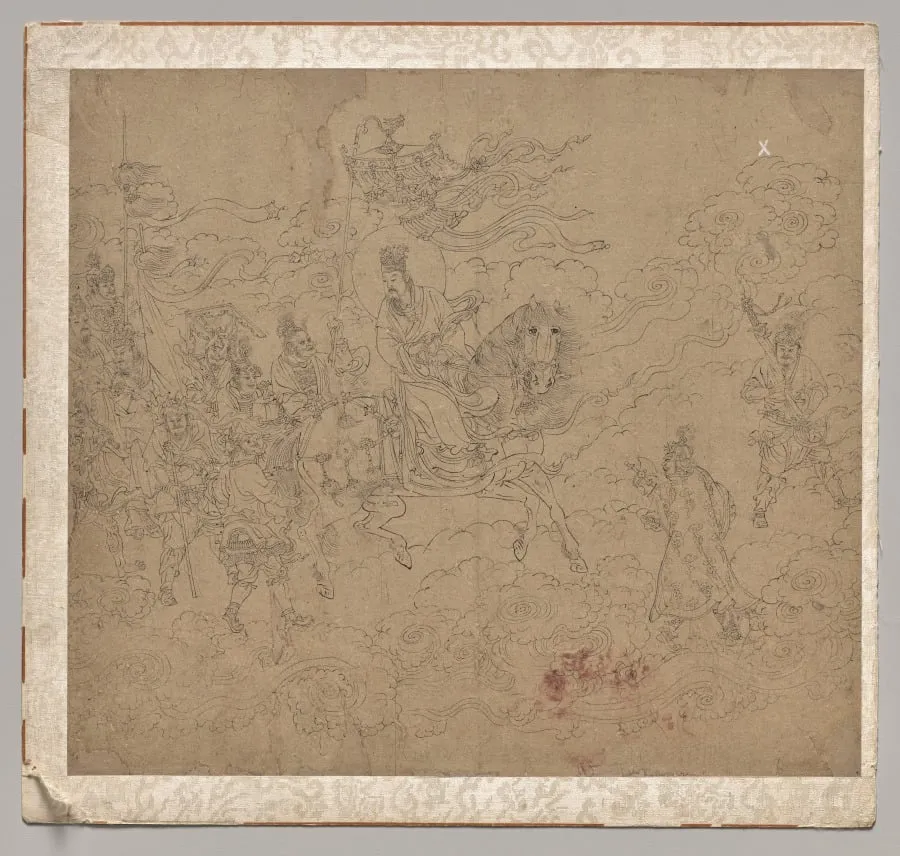 Album of Daoist and Buddhist Themes: Procession of Daoist Deities: Leaf 4, by Unknown, unspecified, 1204