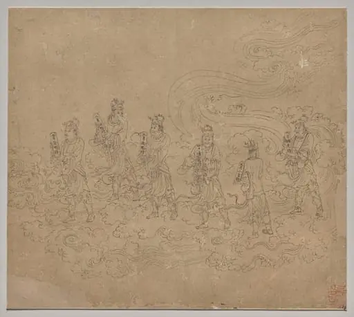 Album of Daoist and Buddhist Themes: Procession of Daoist Deities: Leaf 23, by Unknown