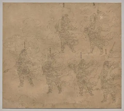 Album of Daoist and Buddhist Themes: Procession of Daoist Deities: Leaf 14, by Unknown