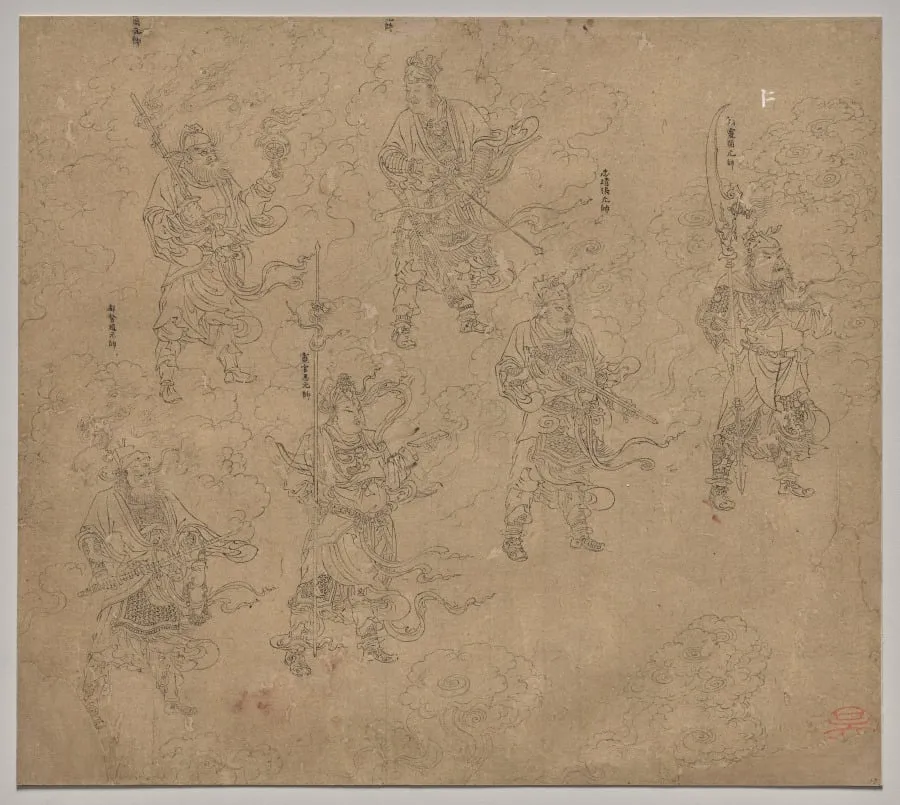 Album of Daoist and Buddhist Themes: Procession of Daoist Deities: Leaf 12, by Unknown, unspecified, 1204