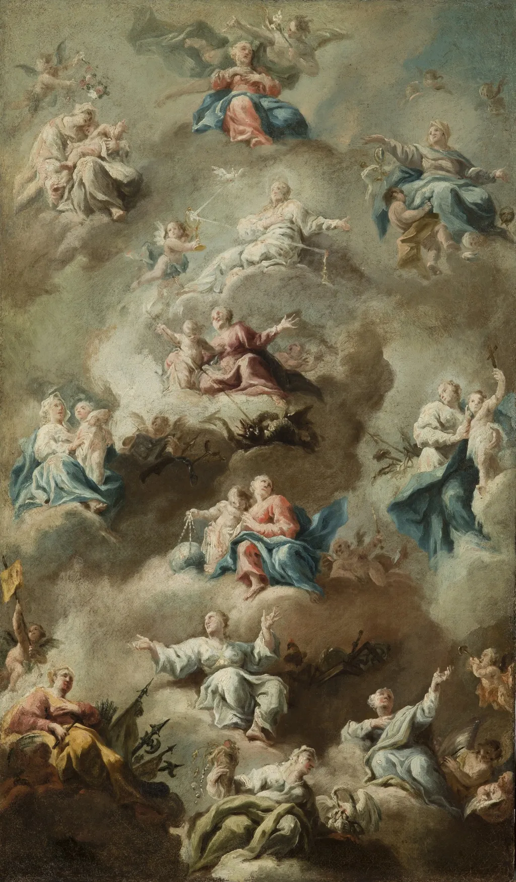 Allegorical Religious Scene with the Virgin Mary II, by Unknown, oil, 1750