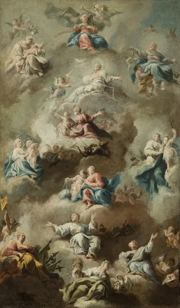 Allegorical Religious Scene with the Virgin Mary II, by Unknown