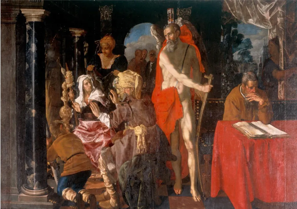 Allegory of Old Age. Time and the Scholar, by Unknown, 1550