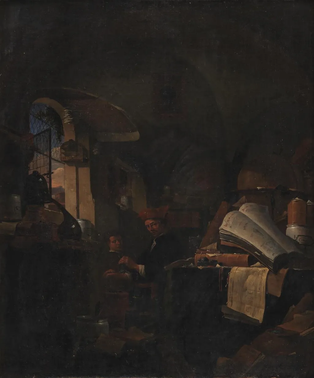 An Alchemist in his Laboratory, by Unknown, 1650