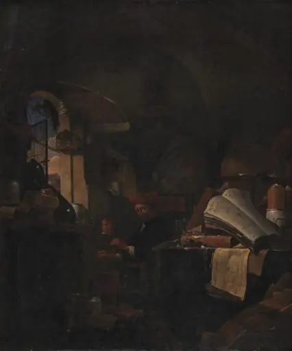 An Alchemist in his Laboratory, by Unknown