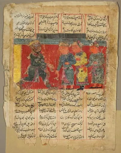 An East African King Receives Three Emissaries, from a Khamsa of Amir Khusrau Dihlavi, by Unknown