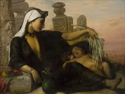 An Egyptian Fellah Woman with her Baby, by Unknown