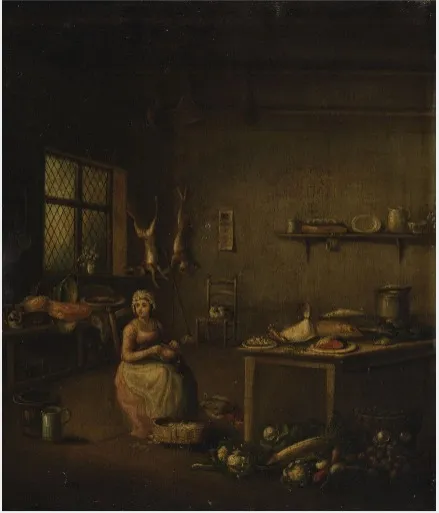 An Interior with Woman and Still Life, by Unknown, unspecified