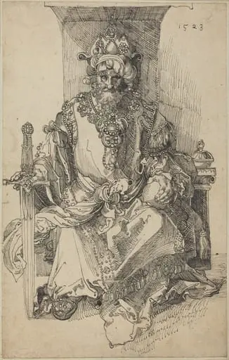 An Oriental Ruler Seated on His Throne, by Unknown