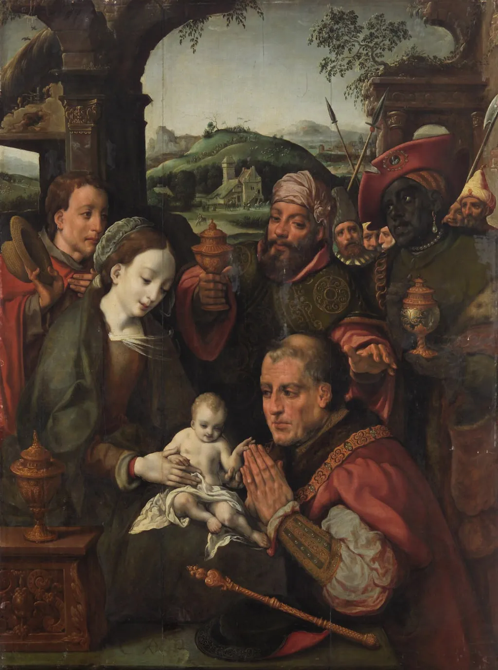 Anbetung der Könige, by Unknown, oil, 1544