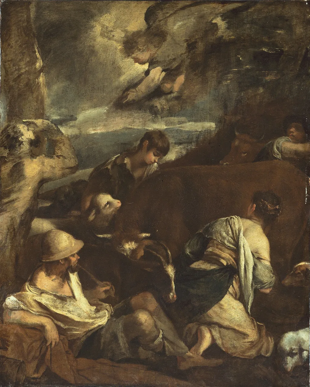 Annunciation to the Shepherds, by Unknown, oil, 1710