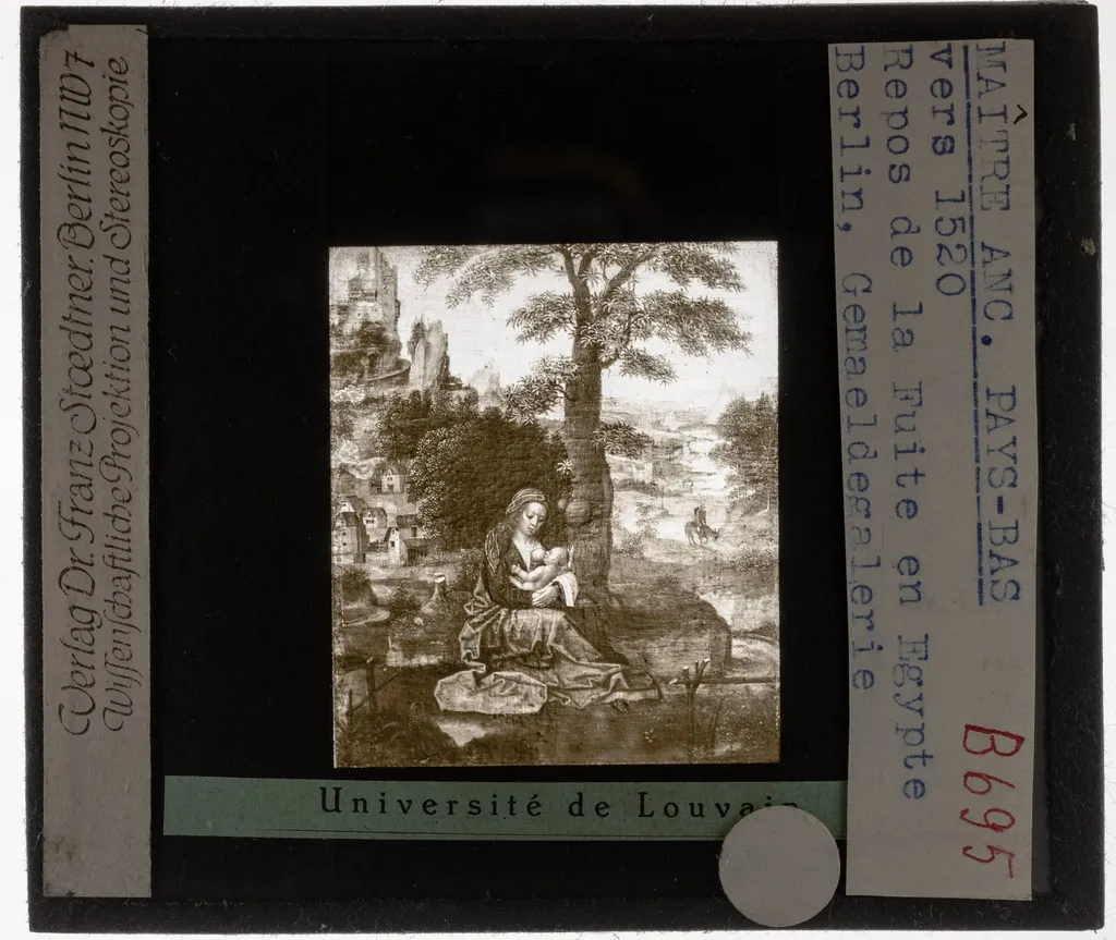 Anoniem (naar Joachim Patinir). Rust op de vlucht naar Egypte, by Unknown, unspecified, 1924