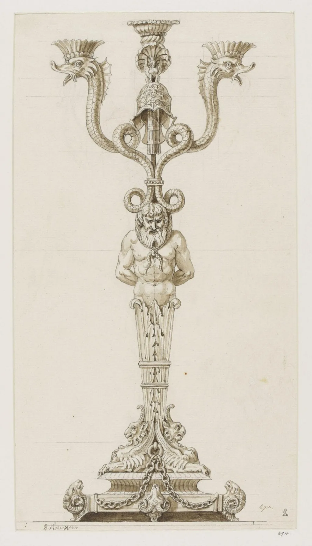 Anonymous design for fountain, by Unknown, 1850