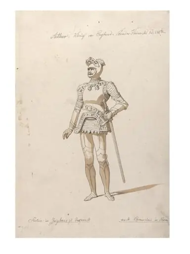 Anonymous drawing of the statue of King Arthur in the Hofkirche, Innsbruck., by Unknown
