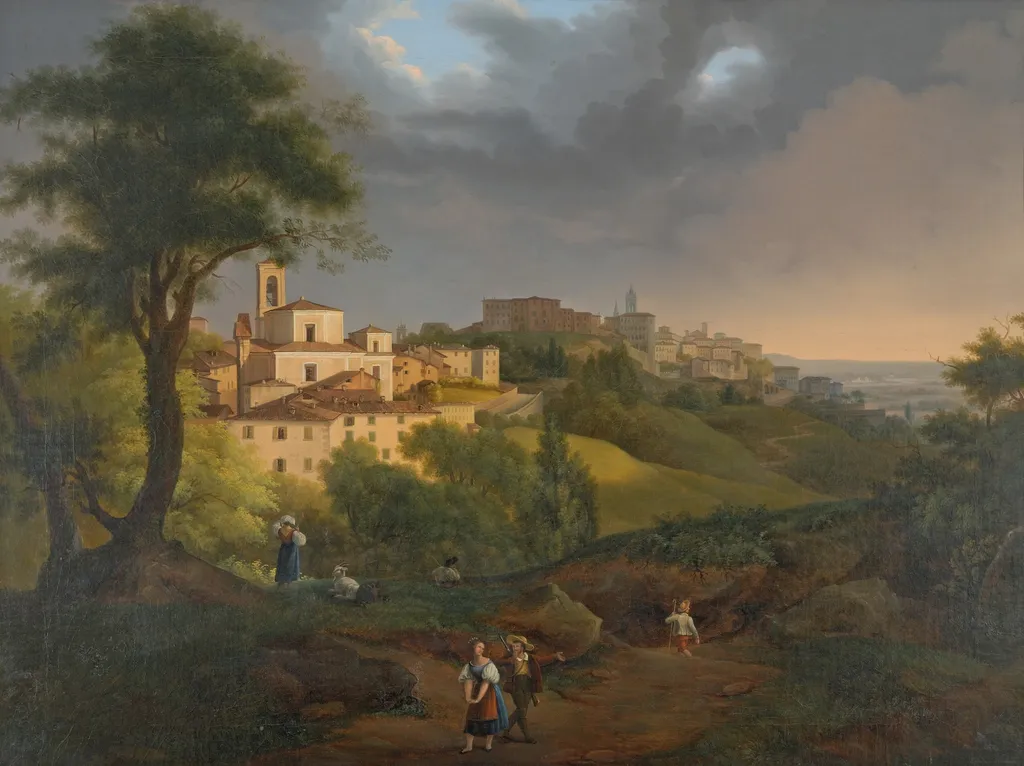 Ansicht des Borgo, Canale in Bergamo, by Unknown, oil, 1820