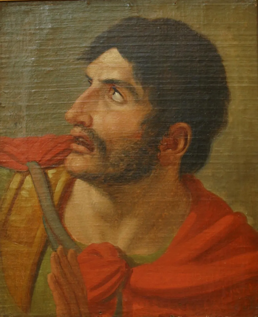 Antik kriger. Studiehoved, by Unknown, 1801