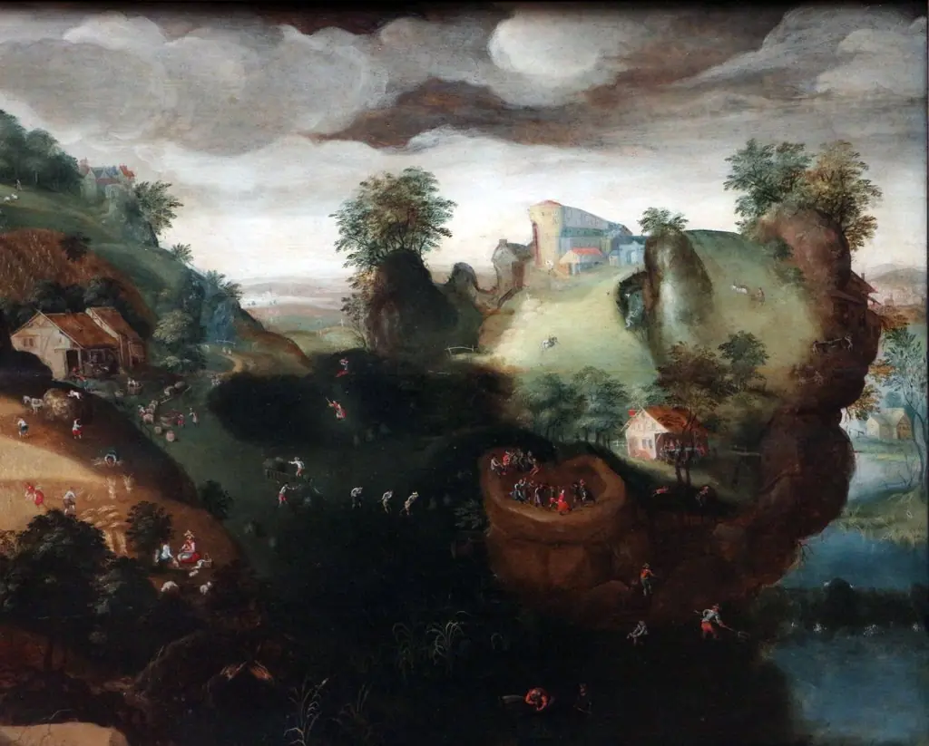 Antropomorf landschap - mannenportret, by Unknown