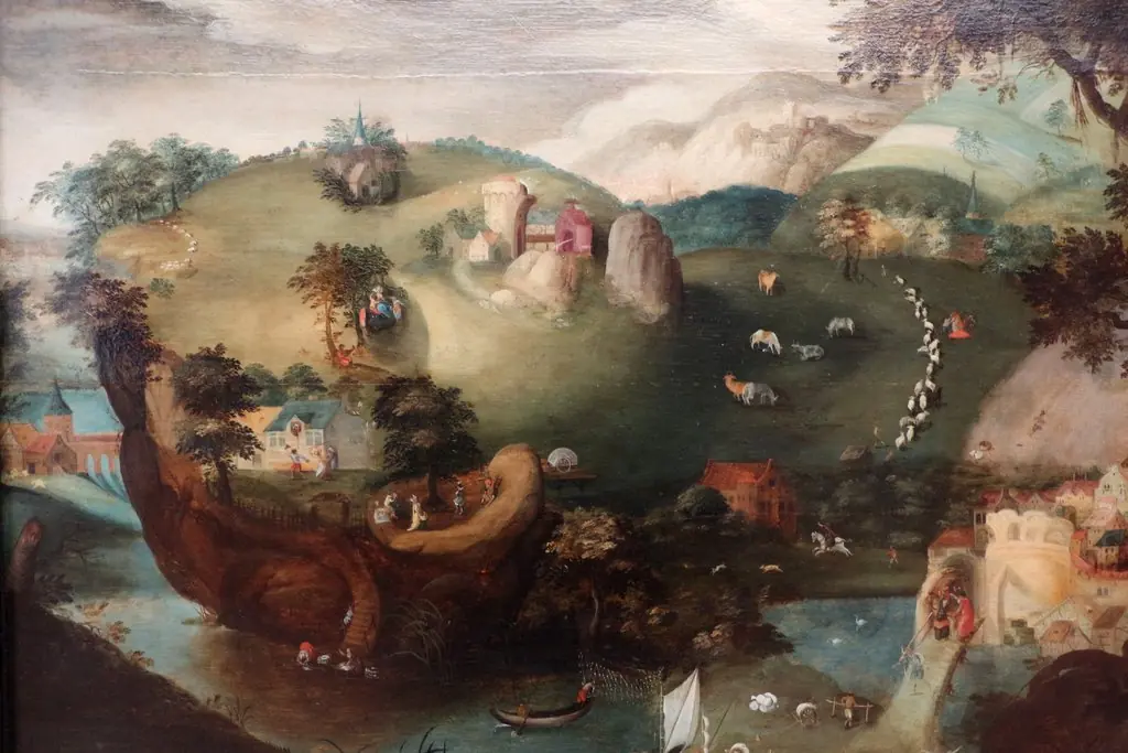 Antropomorf landschap - vrouwenportret, by Unknown