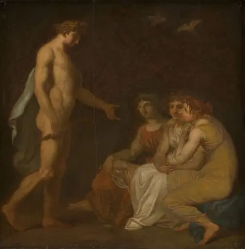 Apollo charging the Parcae to visit Ceres, who has fled from the Earth, by Unknown