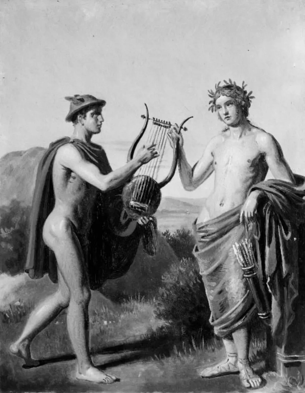 Apollon og Hermes, by Unknown, 1849