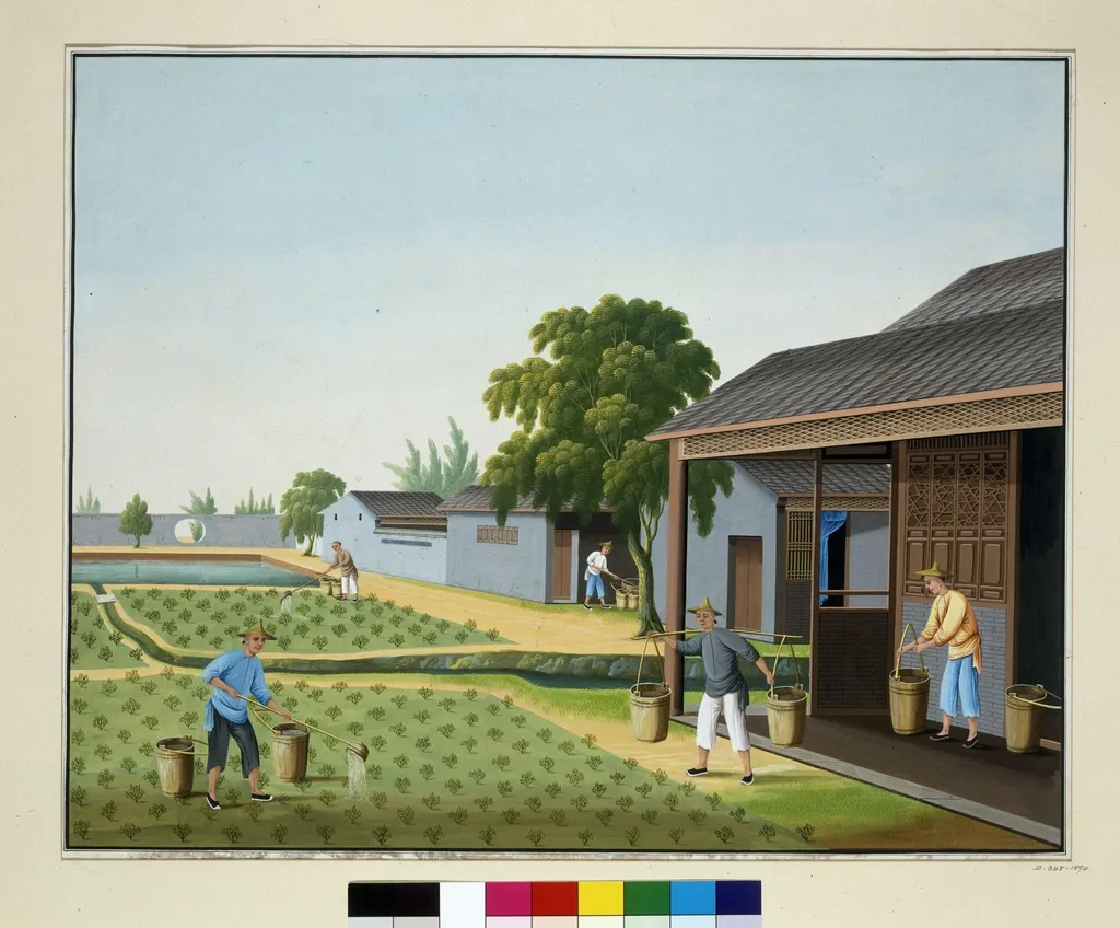 Applying Fertiliser, by Unknown, paint, 1800