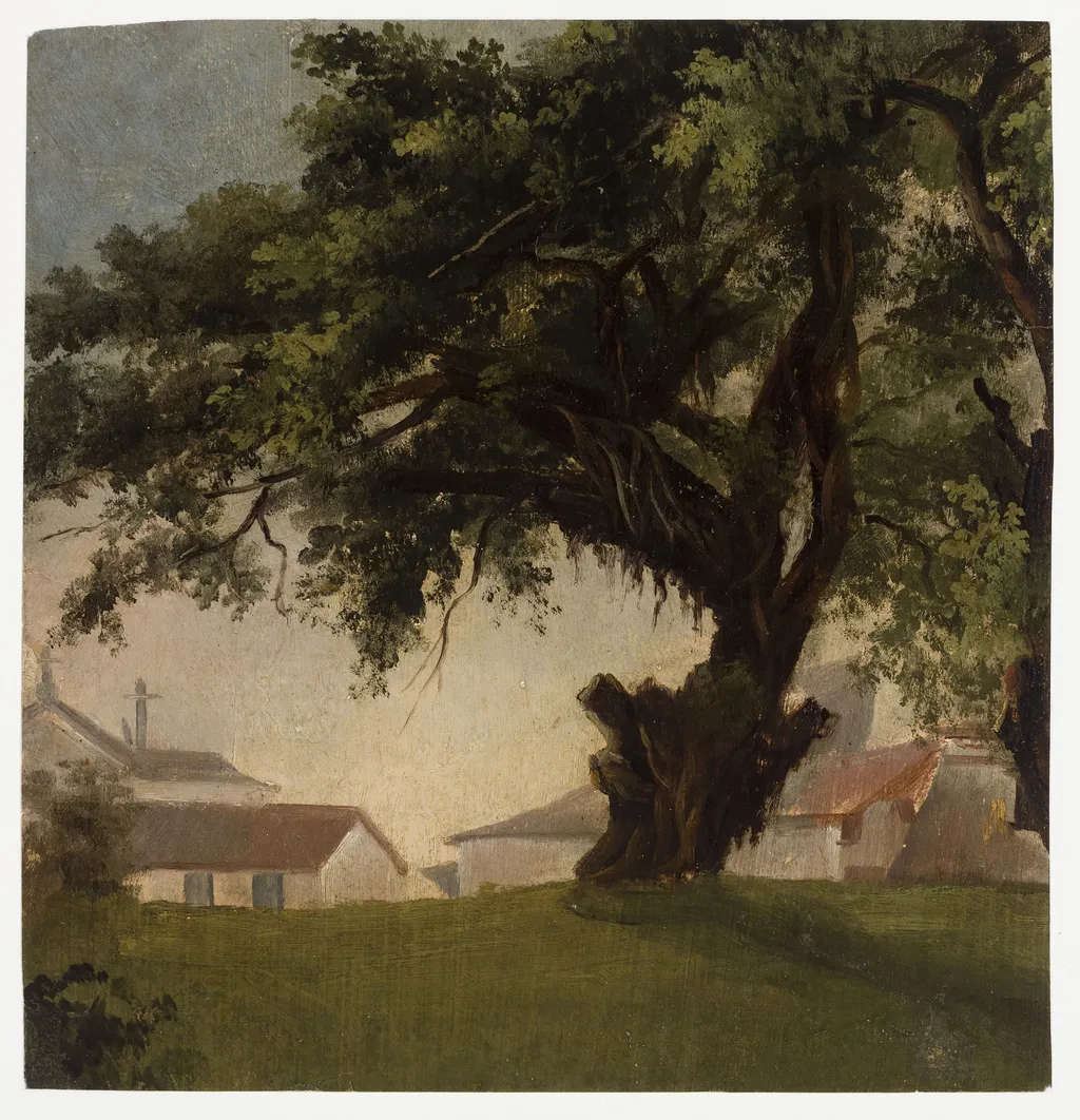 Arbres géants & Caserne, by Unknown, oil, 1837
