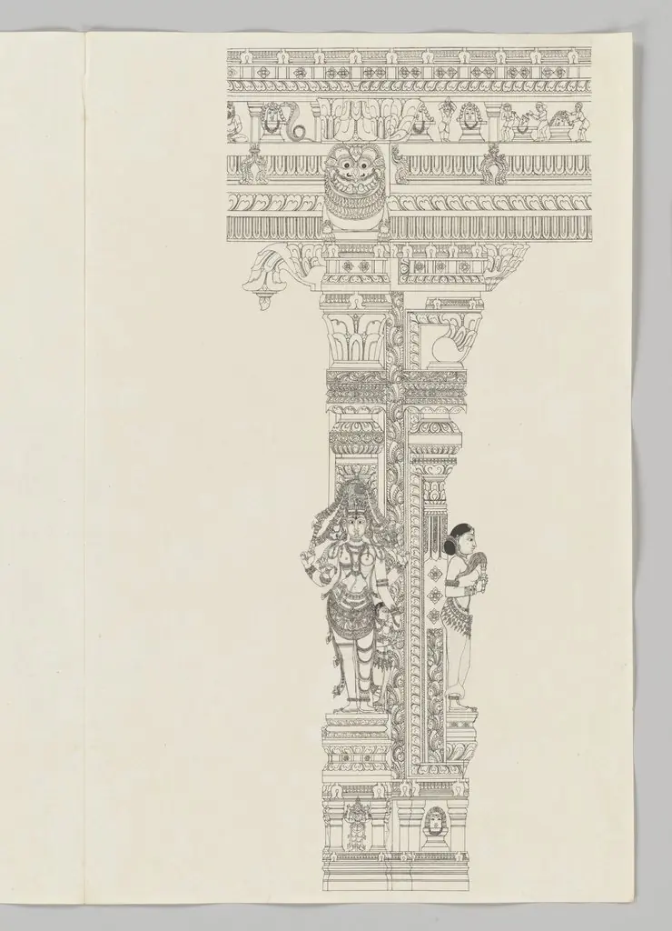 Ardanarishvara; woman holding a flywhisk., by Unknown