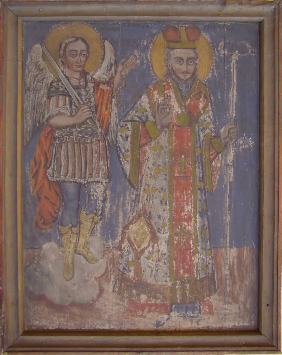 Arhanghelul Mihail și Sf. Nicolae, by Unknown, 1850